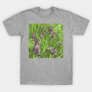 Purple irises digitally painted T-Shirt